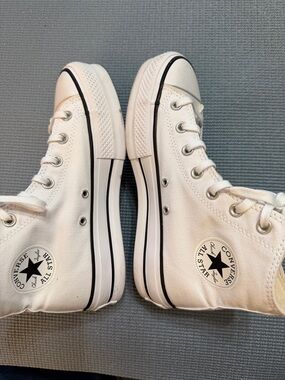 Converse White Platform High Top Sneakers